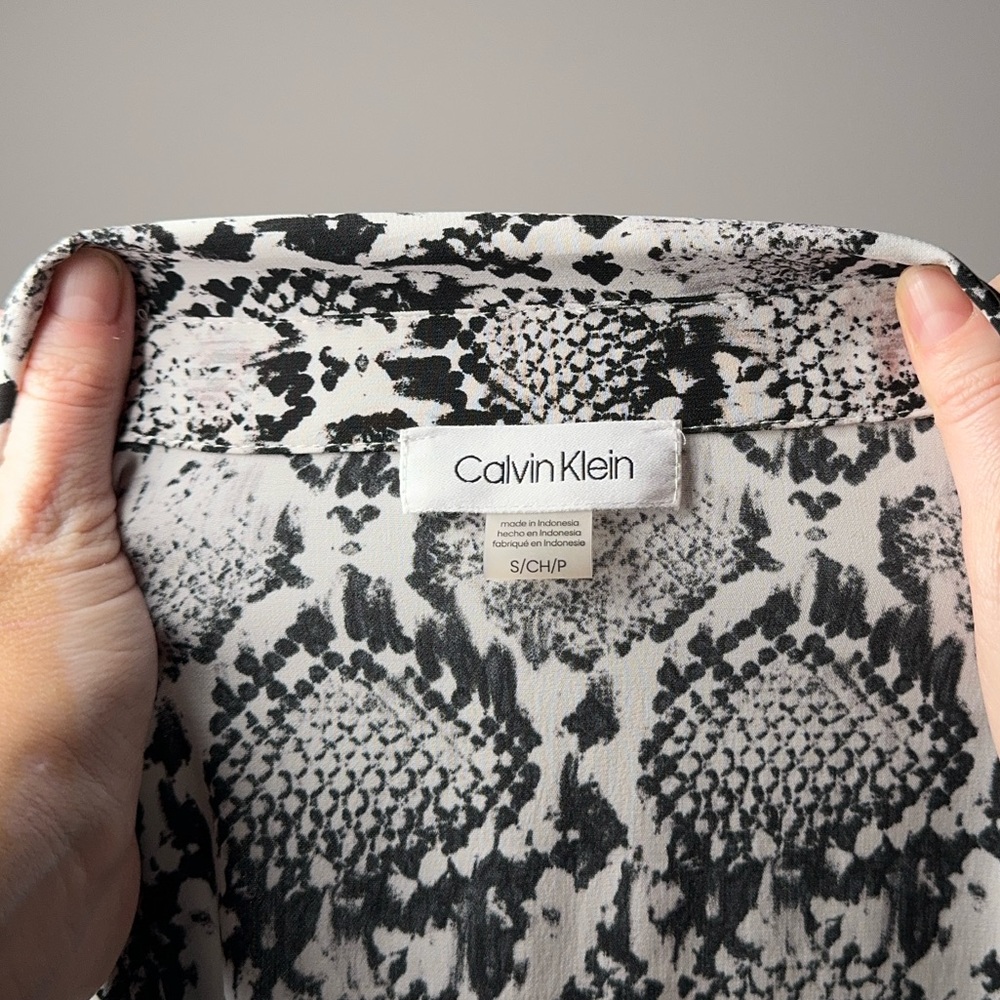Calvin Klein Snakeprint Button-Up Blouse - image 6